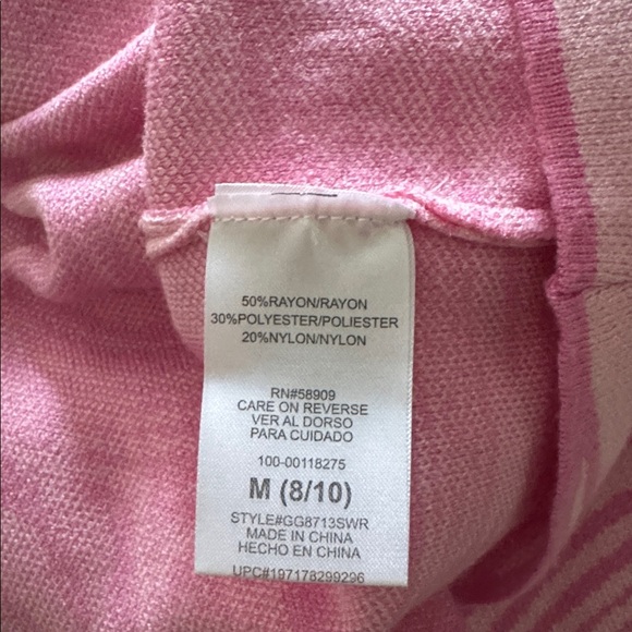 Y2K GB Girls Pink and White Swirl Sweater Dress sz 8/10 - Picture 8 of 8